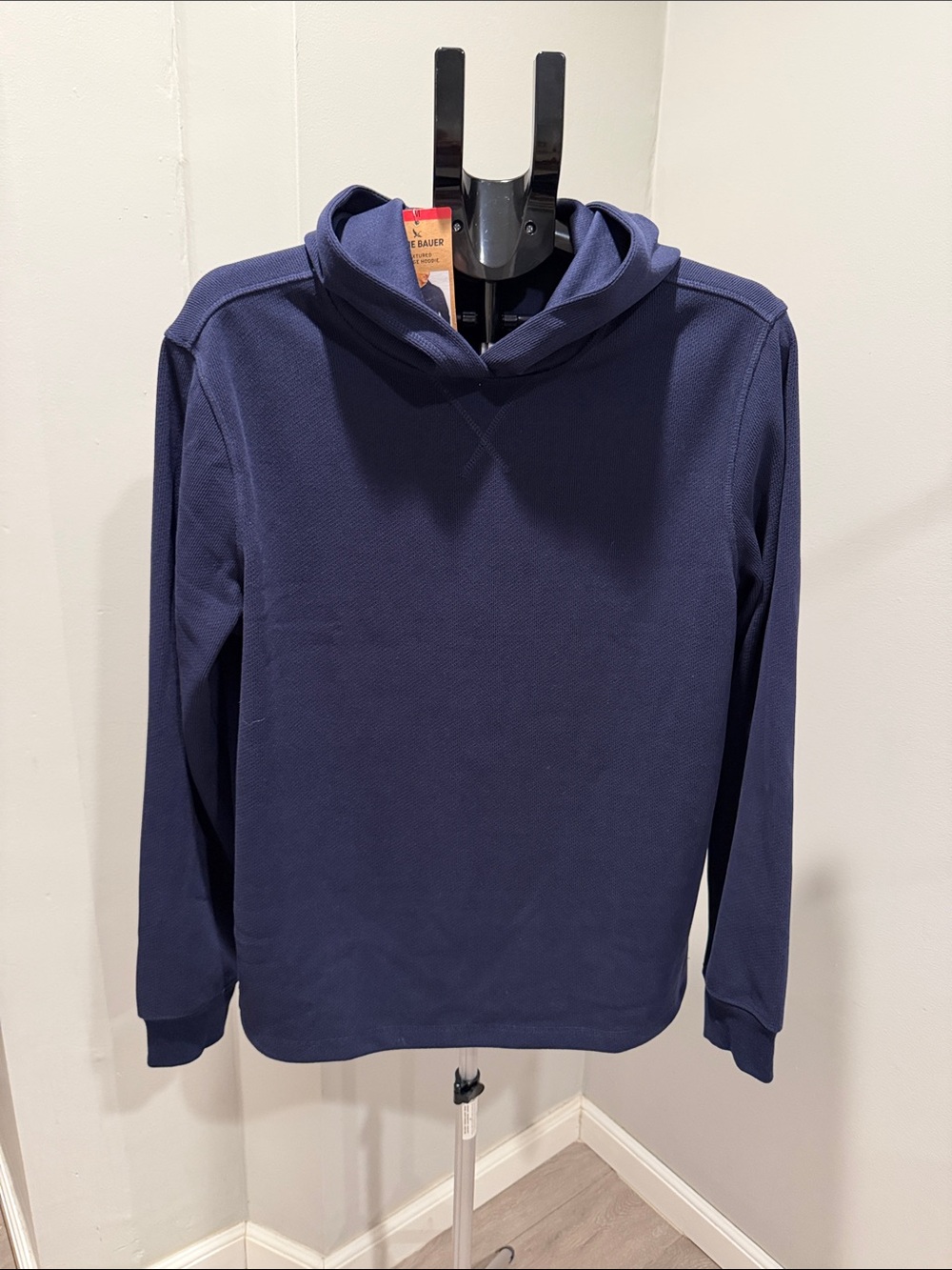 Eddie Bauer Men's Navy Hooded Pullover Sweatshirt